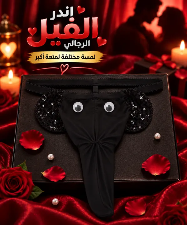 اندر فيل رجالي أسود لانجيري مثير