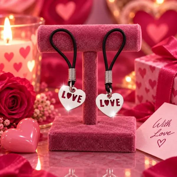 حلقات حلمات جلد قلب LOVE